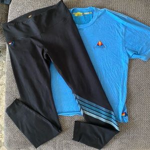 Aviator Nation tee & leggings, sz M
